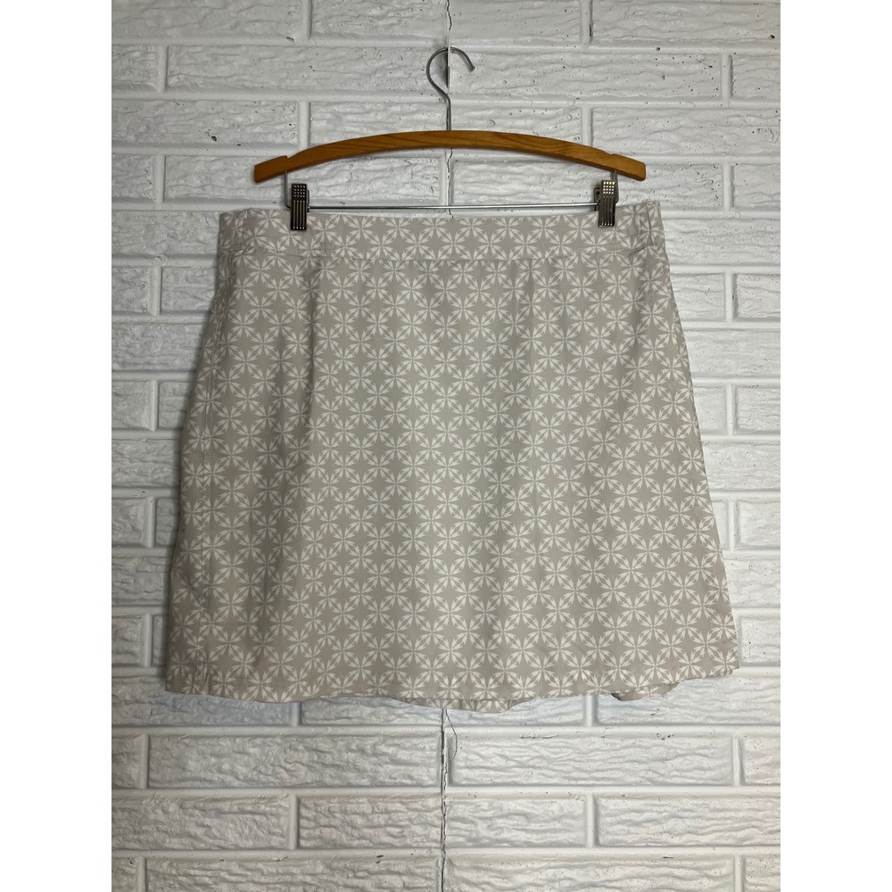 RipSkirt‎ Hawaii Wrap Skirt Women XL Tan Geometric Floral Excellent Quick Dry